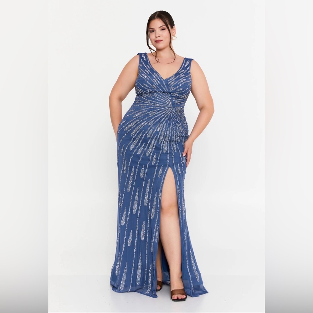 Blue Sparkle Evening Gown New With Tags